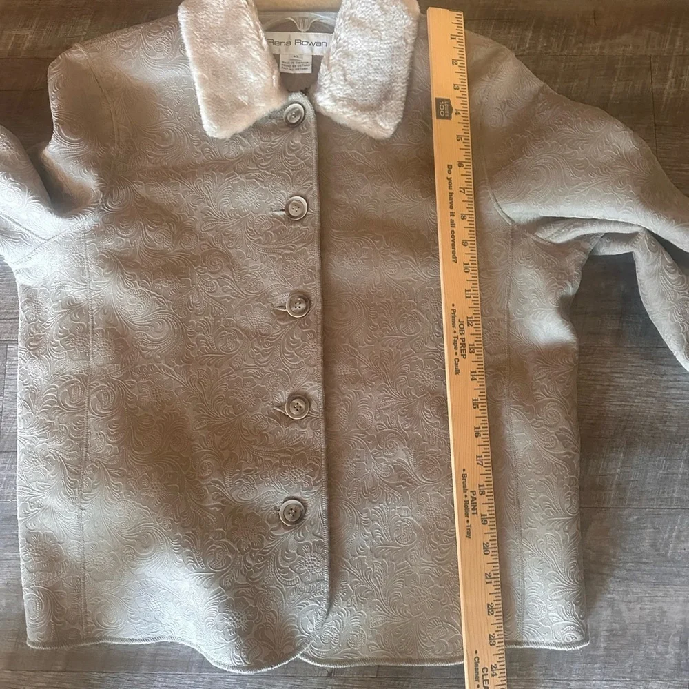 Rena Rowan Beige Teddy Jacket with Faux Fur Collar